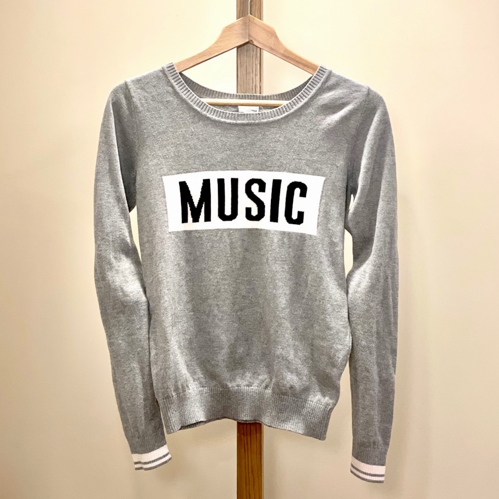 Grey Crewneck ‘MUSIC’ Sweatshirt